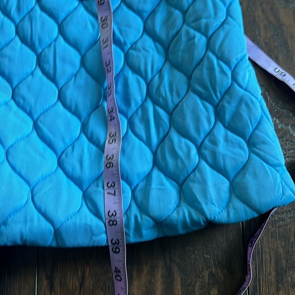 VTG 60s Lynn Caryl Chicago quilted nylon trench jacket light blue size L EUC - Picture 11 of 13